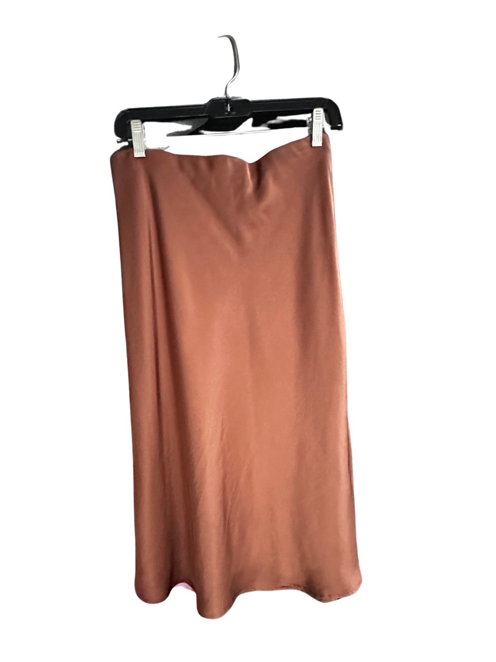 Nordstrom Rack Rust Copper Satin Bias Midi Skirt